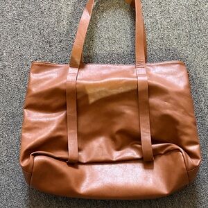 Universal Thread Cognac Brown Faux-Leather Tote
